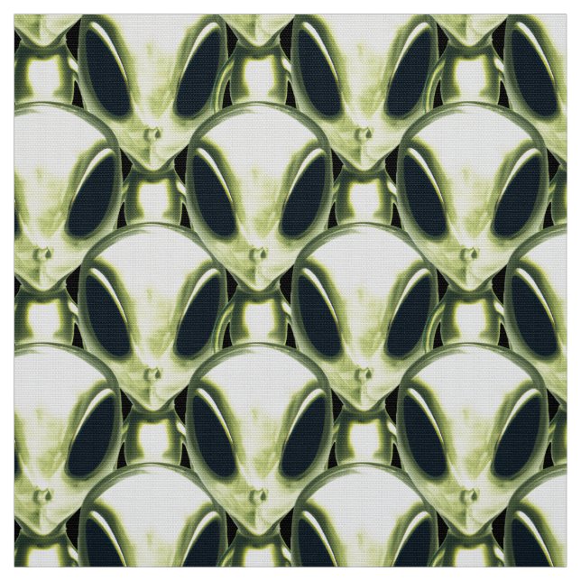 Alien UFO Metallic Pattern Fabric (Swatch)