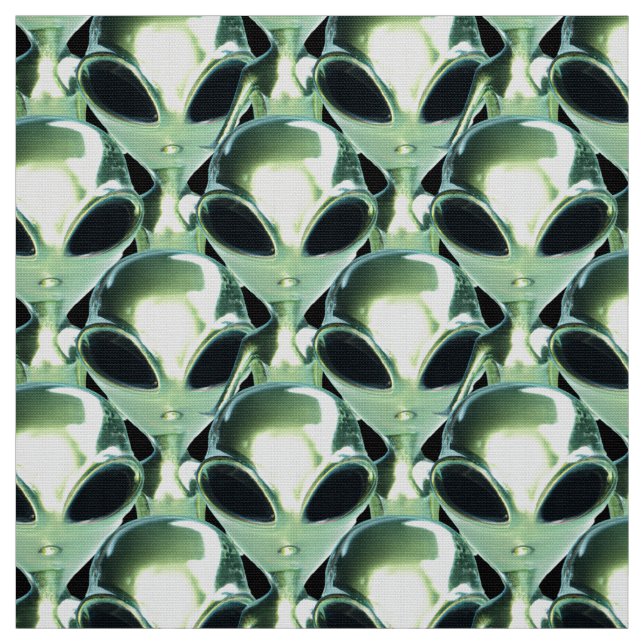 Alien UFO Metallic Pattern Fabric (Swatch)