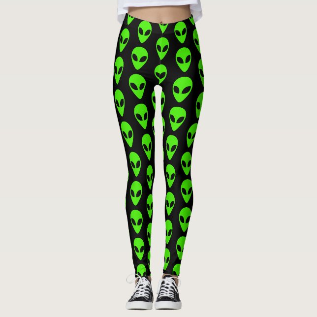 Alien UFO Pattern  Leggings (Front)