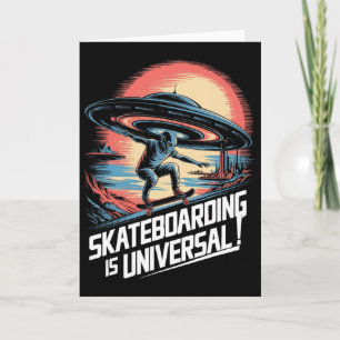Alien Ufo Skater Skateboarding Is Universal Sci-fi Card
