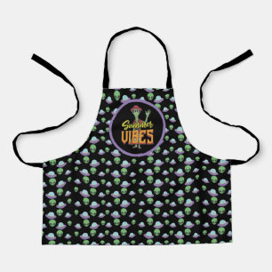 Alien UFO Summer Vibes Funny Chef's Gift Apron