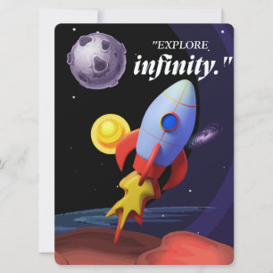 ALIEN ,UNIVERSE, ROCKETSHIP, PLANET AND ASTRONAUTS HOLIDAY CARD