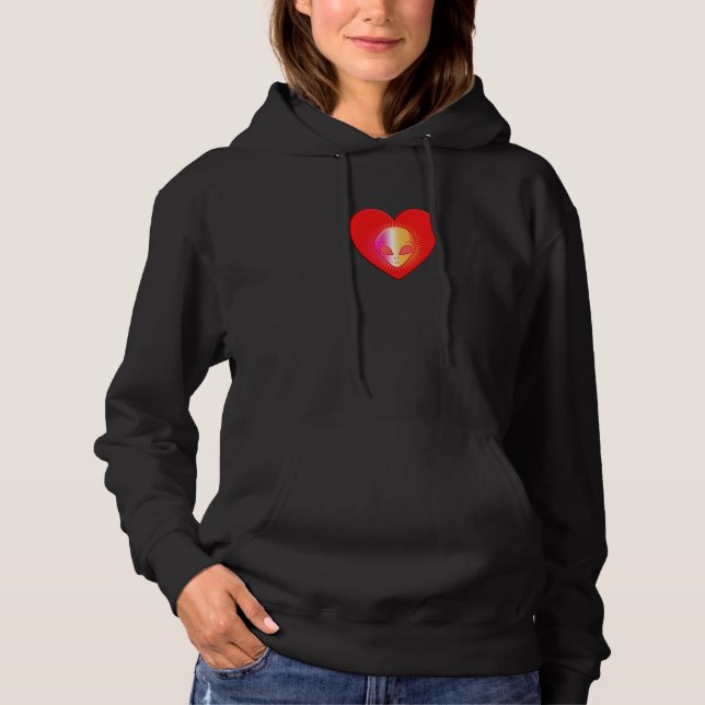 Alien Valentine Heart Science Fiction Hoodie (Front)