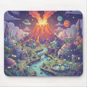 Alien Village at Dusk Mouse Pad