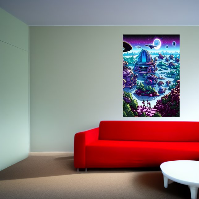 Alien village on alien planet | AI Art Poster (Creator Uploaded)