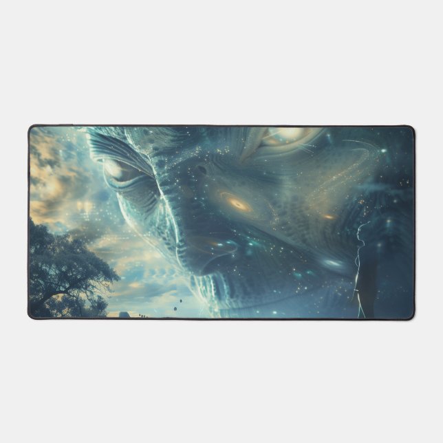 Alien Visitation Fantasy Digital Art Desk Mat (Front)