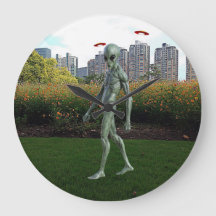 Alien walking through the park