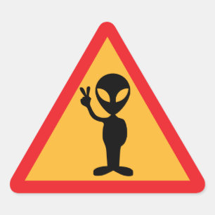Alien Warning Triangle Sticker