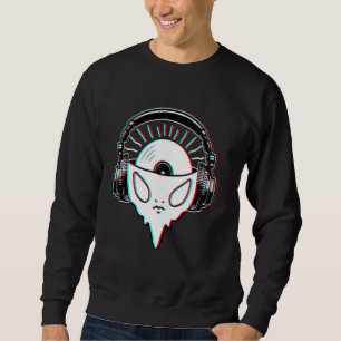 Alien Wear Headphone & Vinyl BPM Addict EDM Rave R Sweatshirt