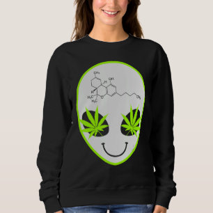 Alien Weed Street Wear Artwork Illustration Sweatshirt