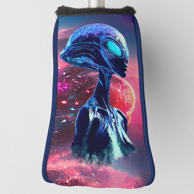 Alien Wisdom Psychedelic Scifi Art Golf Head Cover (Rotate 90)