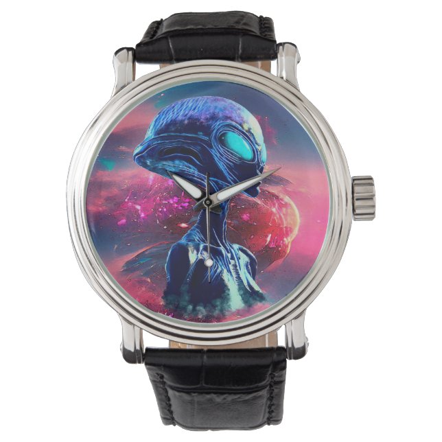 Alien Wisdom Psychedelic Scifi Art Watch (Front)