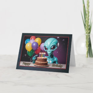 Alien Wishes Boy's Birthday Card