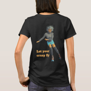 Alien Woman Roller Skating Fantasy Art Shirt