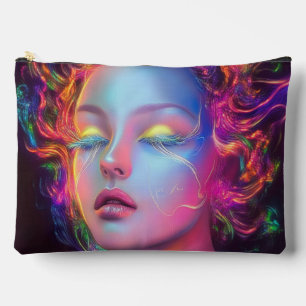 Alien Woman with Cosmic Hair Accessory Pouch
