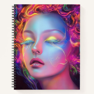Alien Woman with Cosmic Hair Notebook