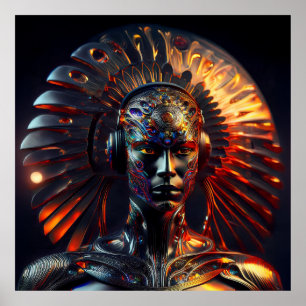 Alien Woman With Metal Headdress Poster