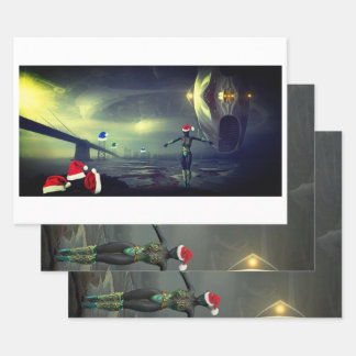 Alien wrapping paper sheets