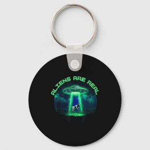 Aliens are real ufo cow abduction ironic meme key ring