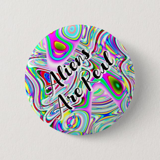 Aliens Are Real ( you may change the words ) 6 Cm Round Badge (Front)