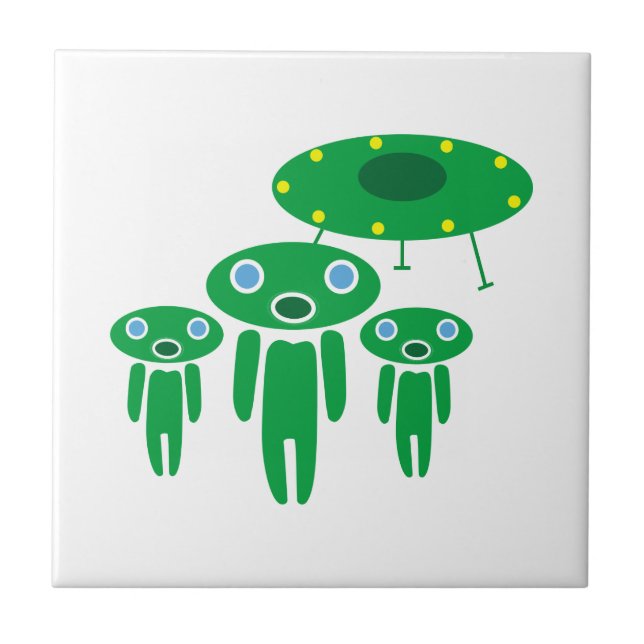 Aliens arrival ceramic tile (Front)