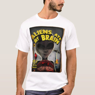 Aliens Ate My Brain Pulp Cover Style T-Shirt