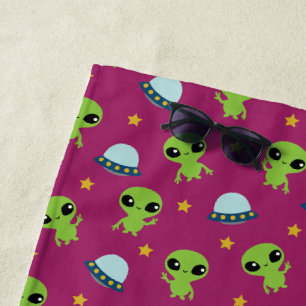 Aliens Beach Towel