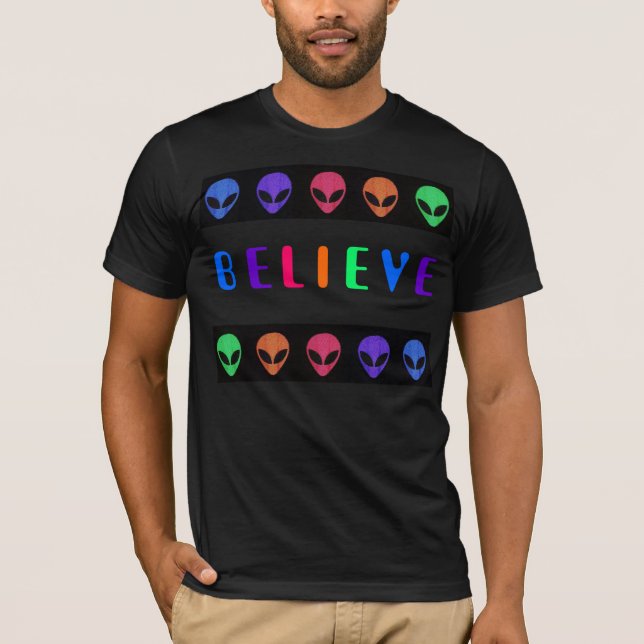 ALIENS BELIEVE - Multicolor Shirt (Front)
