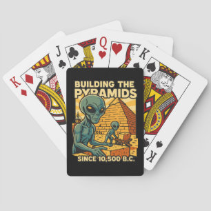 Aliens Building Pyramids Pyramid Construction Crew Playing Cards