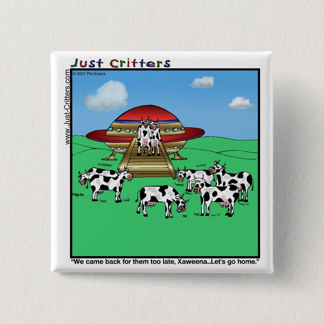 Aliens Cows 15 Cm Square Badge (Front)