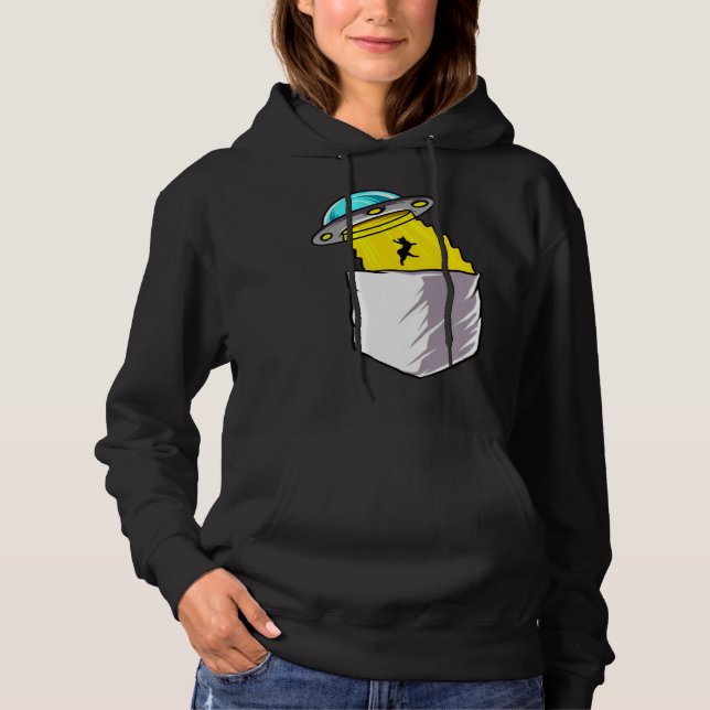 Aliens Cryptozoology Abduction  Cute Pocket Style Hoodie (Front)