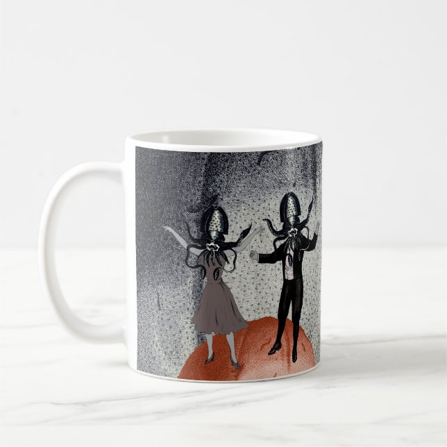 Aliens dance celebration coffee mug (Left)