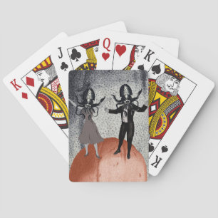 Aliens dance celebration playing cards