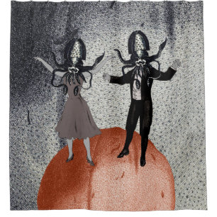 Aliens dance celebration shower curtain