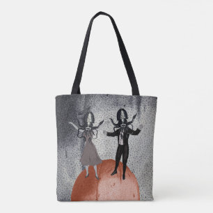 Aliens dance celebration tote bag