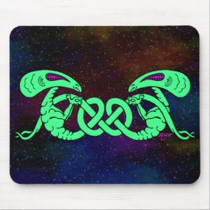 Aliens Entwined (Aliens and Celtic Knot) Mouse Pad
