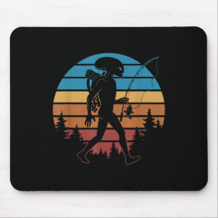 Aliens Fisherman Funny Sci-fi Fishing Ufo Mouse Pad