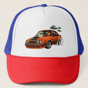 Aliens Flying Saucers and Fast Cars Trucker Hat