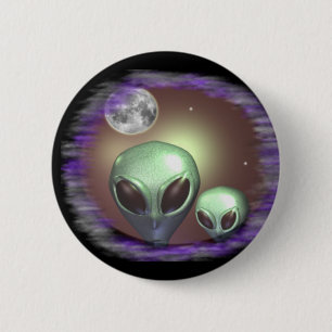 Aliens greys 6 cm round badge