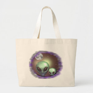 Aliens greys large tote bag