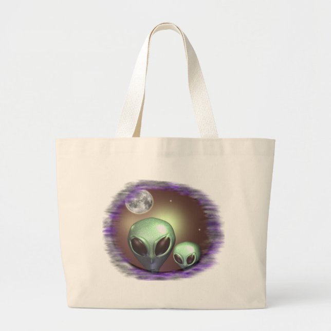 Aliens greys large tote bag (Front)