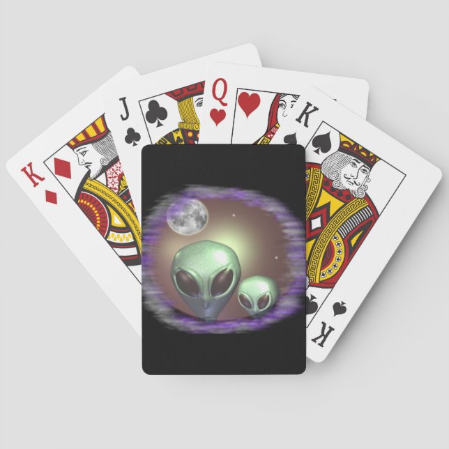 Aliens greys playing cards (Back)