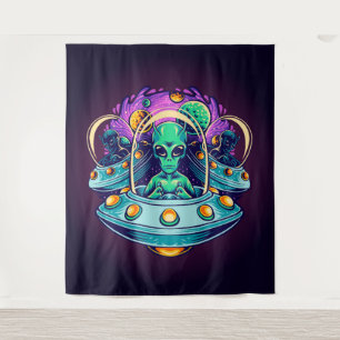 Aliens in Space Tapestry