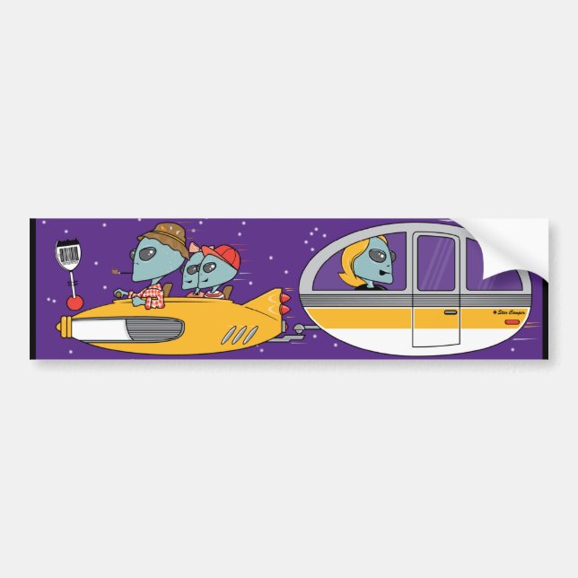 Aliens On Vacation Bumper Sticker (Front)