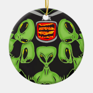 Aliens Probing Your Body Ceramic Ornament