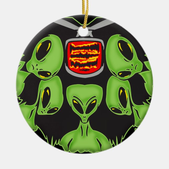 Aliens Probing Your Body Ceramic Ornament (Front)