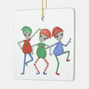 Aliens rock for Christmas #2 Ceramic Ornament