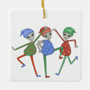 Aliens rock for Christmas #3 Ceramic Ornament