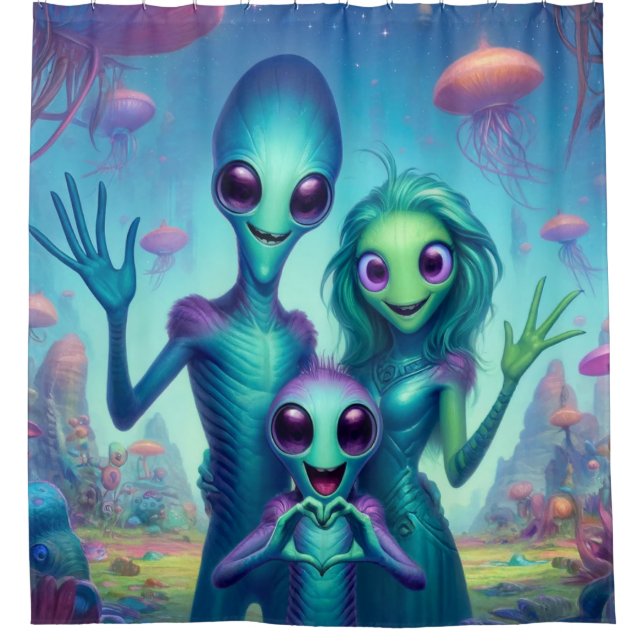 Aliens Shower Curtain (Front)