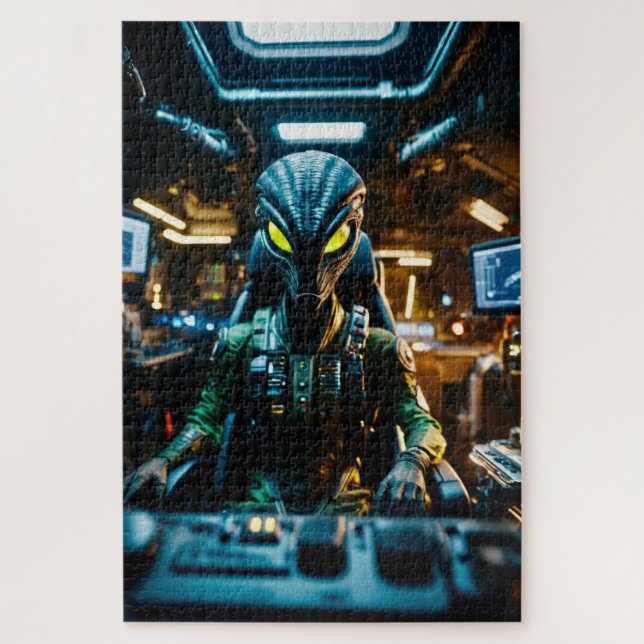 Alien's space craft jigsaw puzzle (Vertical)